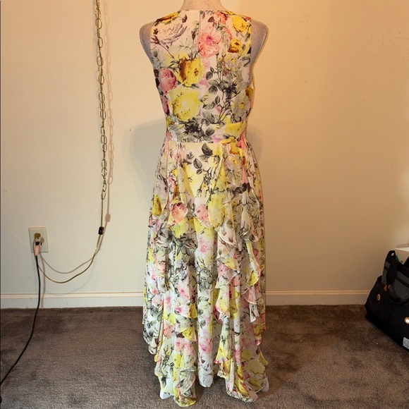 INC International Concepts floral lace sleeveless ruffle maxi dress - Picture 7 of 8